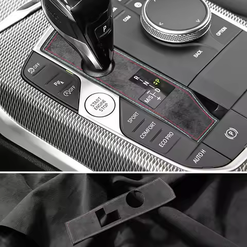 Made of Alcanrata For BMW G20 G22 G07 F44 i4 G29 X3 G01 X5 G05 G06 Gear Shifter Panel Frame Sticker 