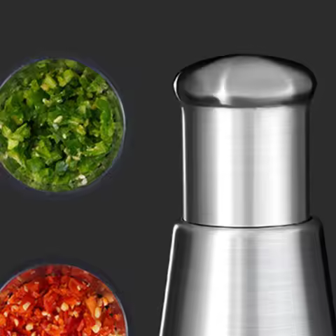 Essential Kitchen Tools Supplies Stainless Steel Manual Garlic Chopper Portable Garlic Mincer Mini G