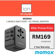 MOMAX 1-World 35W 5 Port + AC Travel Adapter ( 1 Year Warranty )