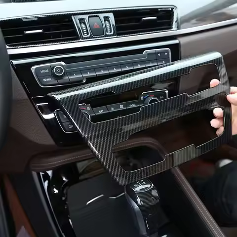 For BMW X1 F48 X2 F47 2016-2022 ABS Carbon Fiber Car Center Console CD Panel Cover Frame Trim Sticke