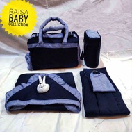 Paket Tas Bayi Set 4 in 1 / Selimut Gendongan Motif Raisa