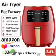 Elect Large capacity 4.5L air fryer, European standard, British standard, American standard electric fryer, intelligent electric oven, straightAir Fryers