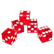 ✪【Rove-Shop】5pcs High-grade Acrylic Transparent Dice Six Sided D6 19mm Casino Dice with Razor Edges