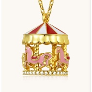 GNOCE Merry-Go-Round Necklace 925 Sterling Silver 18k Gold Plated Jewellery Gift
