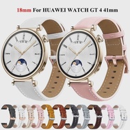 Leather Smart Watch Strap For HUAWEI WATCH GT 4 41mm/Garmin Venu 3S/Venu 2S Wristbands Rose Gold Buckle 18mm Bracelet Wristband