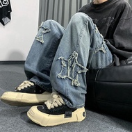 y2k jeans baggy jeans men y2k Men's Autumn Winter Casual Hip-Hop Jeans - Loose Fit