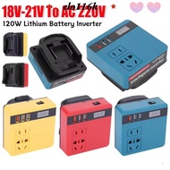 ELOK 1Pcs Battery Inverter, Multifunctional 18V 20V To 220V Smart Transformer,  Dual Plug Household 