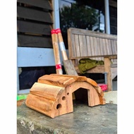 (The Bool's) 1/2 Circle Curved Hamster Guinea Pig House Made of Thick Wood