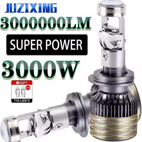 JUZIXING Auto 1700W Turbo Projector Mini Lens H4 High Beam 12V 24V H8/H9/H11 H7 H4 9005 9006 Lightho