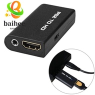 BAIHEE Converter, HD Cable PS2 to HDMI Adapter, Durable Game to HDMI 480i/480p/576i 3.5mm Audio Outp