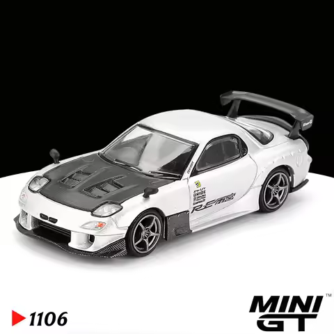 MINI GT 1:64 Mazda RX-7 RE-Amemiya Silver Metallic Alloy Die Cast Car Model Collection Gift in Stock