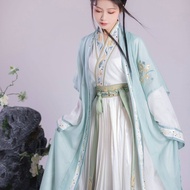 ปักเสื้อแขนใหญ่ พิมพ์ลาย ชุดคอสเพลย์จีน คอไขว้ สไตล์จีนของ ชุดจีนโบราณผู้หญิง ชุดฮั่นฝูโบราณ