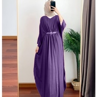 Shabira Kaftan Wanita Remaja Dewasa Terbaru 2025 Simple Elegam Kekinian Viral Bahan Ceruty Babydoll 