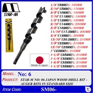 SM06- ( 1/4" to 1-1/2" ) STAR-M NO: 06 JAPAN WOOD DRILL BIT - AUGER BITS IN STANDARD SIZE