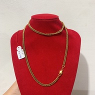 Saudi Gold 18k Pawnable Legit JAPAN CHAIN DOUBLE CLIP Necklace For Men and Women Size 18 - 20 Inches