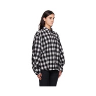 Hong Kong Direct Mail Trendy Luxury Ader Error Ladies ADER error Black & White Plaid Shirt