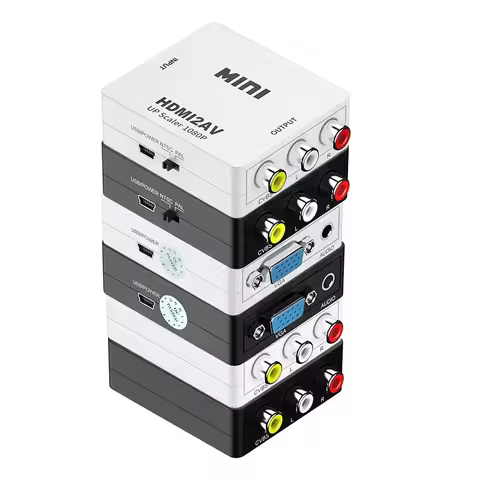 Mini HDMI to VGA Adapter VGA 2 HDMI 1080P AV to HD with Audio out Converter HDMI to AV AV/CVBS,VGA A