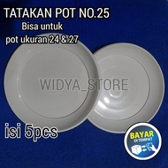 Tatakan pot bunga lusinan murah no.25 isi 5pcs alas pot bunga plastik pot tawon putih