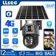 LLSEE V380 Pro Dual Lens 4g SIM Card CCTV Solar Battery Camera 4K 8MP Solar CCTV 360 Outdoor Use SIM Card Wireless Connection Phone Color Night Vision Waterproof