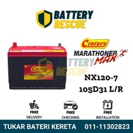 [Installation Available] NX120-7 | 105D31L | 105D31R | Century Marathoner Max Car Battery Bateri Ker