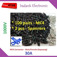 [100 Pairs + SPANNER] MC4 CONNECTOR M/F 1000V SOLAR CELL SOLAR PANEL