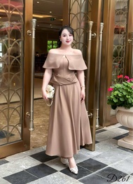 Combo Đầm Maxi Bigsize 50-90KG Kèm Áo Choàng Rời Sang Chảnh Đi Làm Đi Tiệc Đi Chơi - D261 - Ú Xinh S