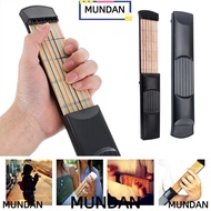 MUNDAN Pocket Guitar, Guitar Practice Maple Wood Chord Trainer, Compact Size 6 String 6 Fret F/Begin