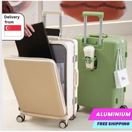 ✅Durable Aluminium Cabin Luggage Lojel Substitute Suitcase Lightweight Travel Universal Luggage USB Charger Front Open