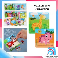 KAYU Phg Puzzle Mini Wooden Kids Animal Character Puzzle Kids Train Intelligence Jigsaw Puzzle 9pcs Wooden And Educational Toy Vehicles