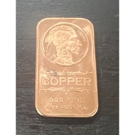 U.S. Indian Head | 1 oz .999 Fine Cu Copper Bar (Made in United States) 1oz (Defects)