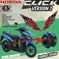 Honda Click Version 2 Footrest Left and Right Sticker / Click V2 Sticker