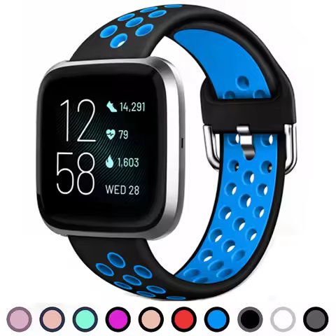 Silicone Watch Strap for Fitbit Versa 2/Fitbit Versa/Versa Lite/Versa Special Edition,Breathable Spo
