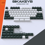 Sikakeyb Doubleshot PBT Spherical Keycaps White-Green