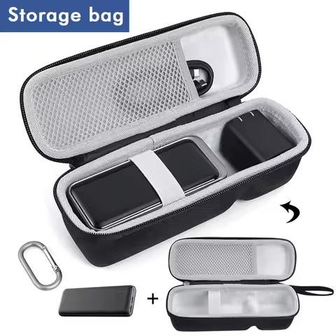 Carrying Case Waterproof Protective Hard Case EVA Shockproof with Hand Rope & Carabiner for Anker Pr