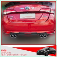 ◎ ⊕ ♞,♘Toyota Vios 2019-2024 Rear Bumper Diffuser (CHROME / MATT BLACK)