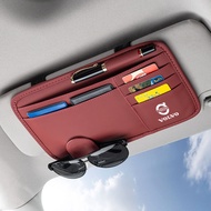 Car Sun Visor Storage Bag Multi-Pocket Card Storage Management Sunglasses Holder Suitable for Volvo
