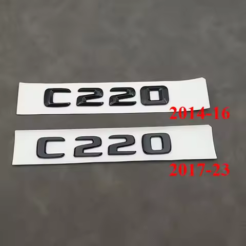 3D ABS Chrome Black Logo C220 Emblem Letters Car Trunk Badge For Mercedes-Benz W204 W205 C 220 C220 