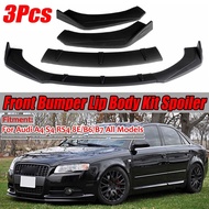 Universal Car Front Bumper Splitter Lip Diffuser Spoiler Protector Cover For Audi A4 S4 RS4 8E B6 A3