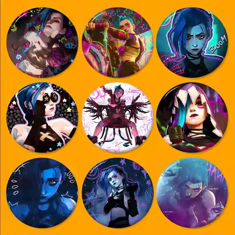 Cartoon Anime Game Arcane Jinx Soft Button Pin Bright Printed Icon Gift For Friends Badge Collar Bro