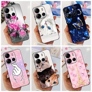 Itel A60 A60s A662LM Fashion Flower Butterfly Pattern Phone Casing Itela60 A 60 60S Black Silicon So