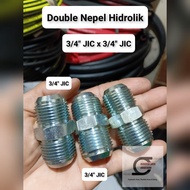 Double Hydraulic Nipple 3/4" JIC x 3/4" JIC (MJ-MJ)