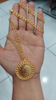 Liontin rupiah tempahan 100% mirip dengan emas asli