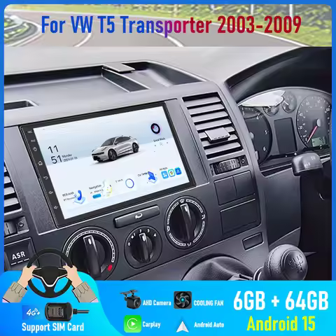 7'' For VW T5 Transporter Van UK-spec 2003-2009 Car Radio 4G SIM Carplay Android 15 Auto Google Map 