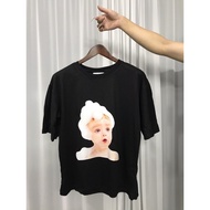 ADLV UNISEX GIRL FACE CUTE T-Shirt ADLV Loose Sleeve T-Shirt (M 15-16 )
