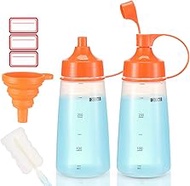 Condiment Squeeze Bottle Wide Mouth, Ondiomn 2 Pack 300ml Empty Reusable Squeeze Bottles for Honey,B