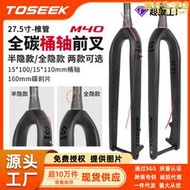 TOSEEK山地車桶軸前叉BOOST碳纖維硬叉碟剎15*100/110全隱內走線