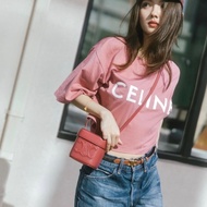 Celine 凱旋門小盒子包 豆沙紅 金扣 牛皮10*11*10 98新配件塵袋盒子購證