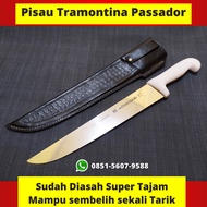 Pisau Tramontina Passador 12 inch asli, Sembelih Sapi + Sarung Kulit