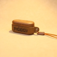 Handmade Walnut Wood & Leather Earphone Case for Panasonic Technics EAH-AZ100 – Retro Wooden Protect