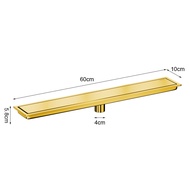#WoW HHG# Biggers Big Flow Gold Color Floor drains 304 Stainless Steel Tile Insert Linear Anti-Odor 
